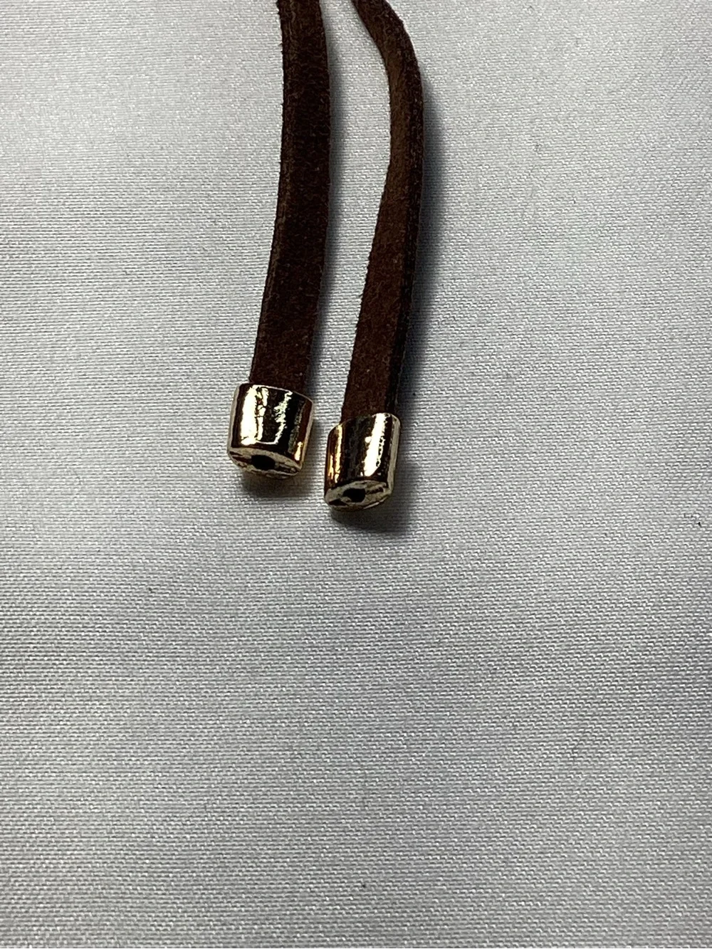 Michael Kors NWT and Dust Bag Gold-Tone Beaded Brown Suede Logo Charm Bracelet
